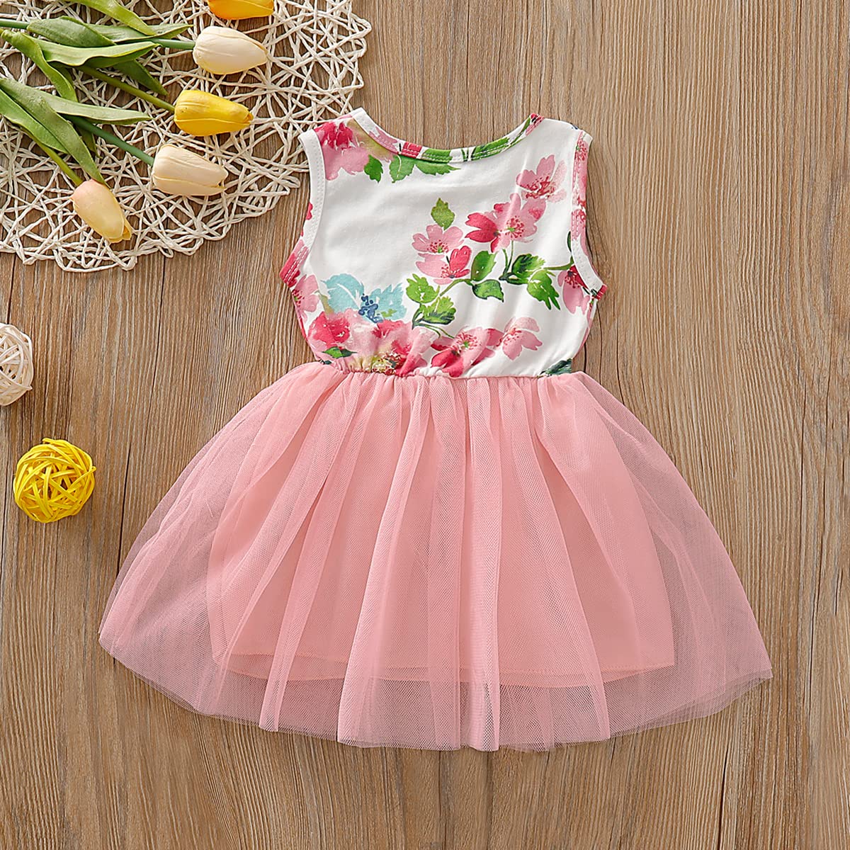 Shalofer Baby Little Girl Two Year Old Birthday Skirt Set Baby Girls 2Nd Birthday Floral Outfit Sets (Pink-Twogold, 2 T)