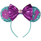 Eisyaa Mouse Ears Bow Headbands, Sequin Minnie Ears Headband Glitter Party Princess Decoration Cosplay Costume (Gold-Red Bow)