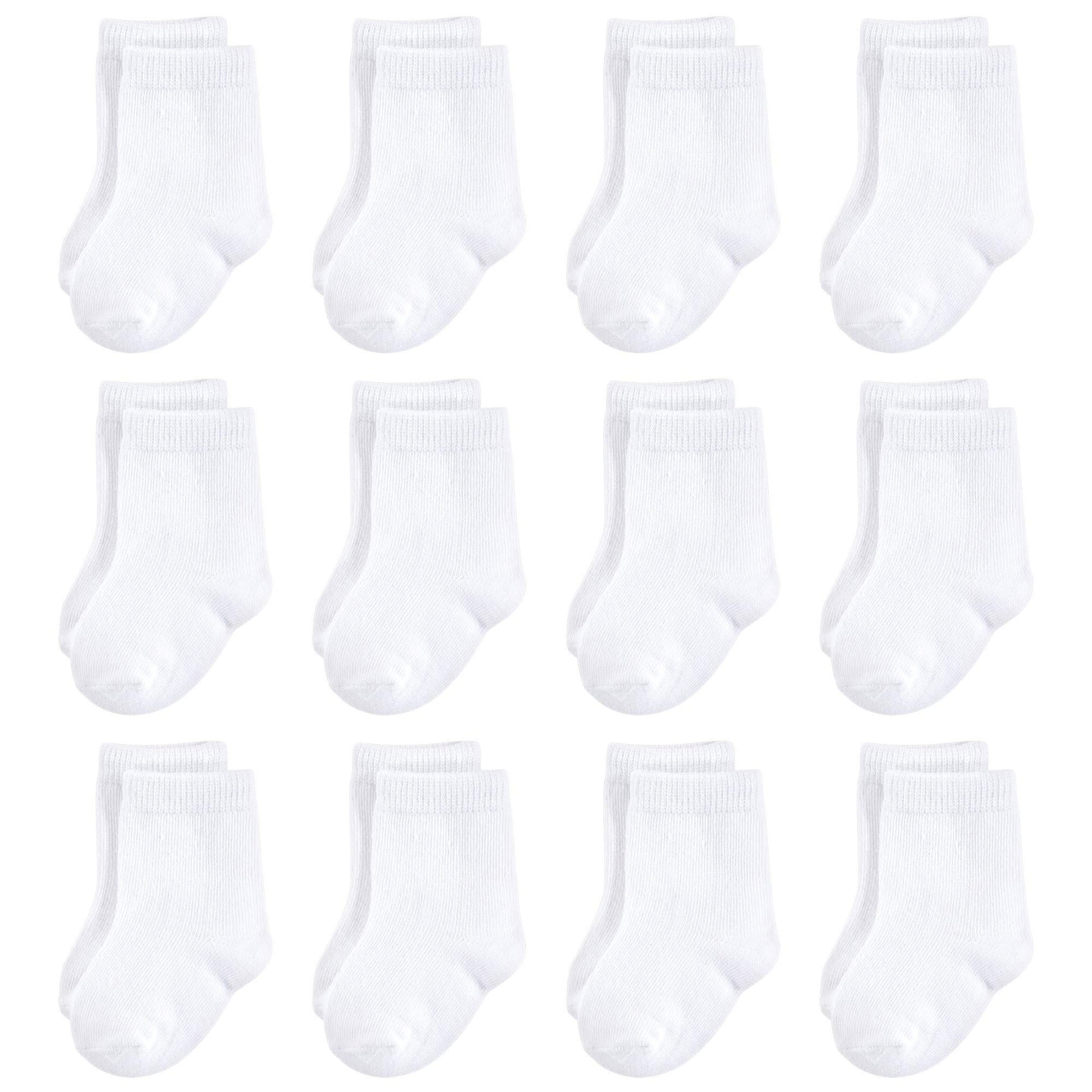 Touched By Nature Baby Boys Organic Cotton Casual Sock, White 12-Pack, 12-24 Months Us
