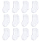 Touched By Nature Baby Girls Organic Cotton Casual Sock, White 12-Pack, 6-12 Months Us
