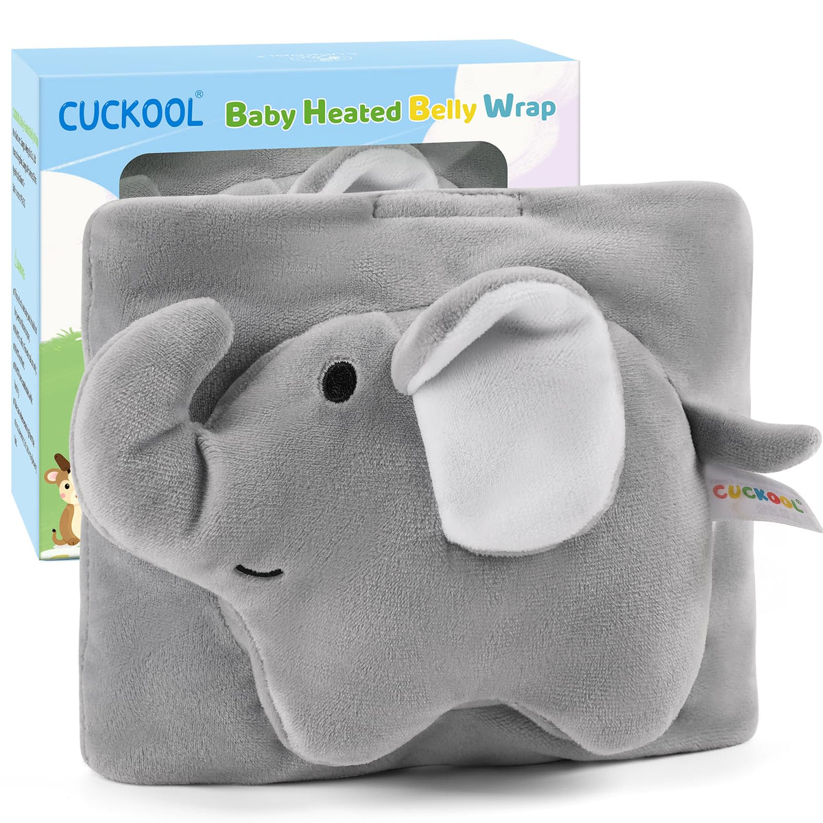 Baby Colic, Gas and Upset Stomach Relief, Baby Heated Tummy Wrap, Infant Swaddling Belly Belt with Soothing Warmth (Elephant)