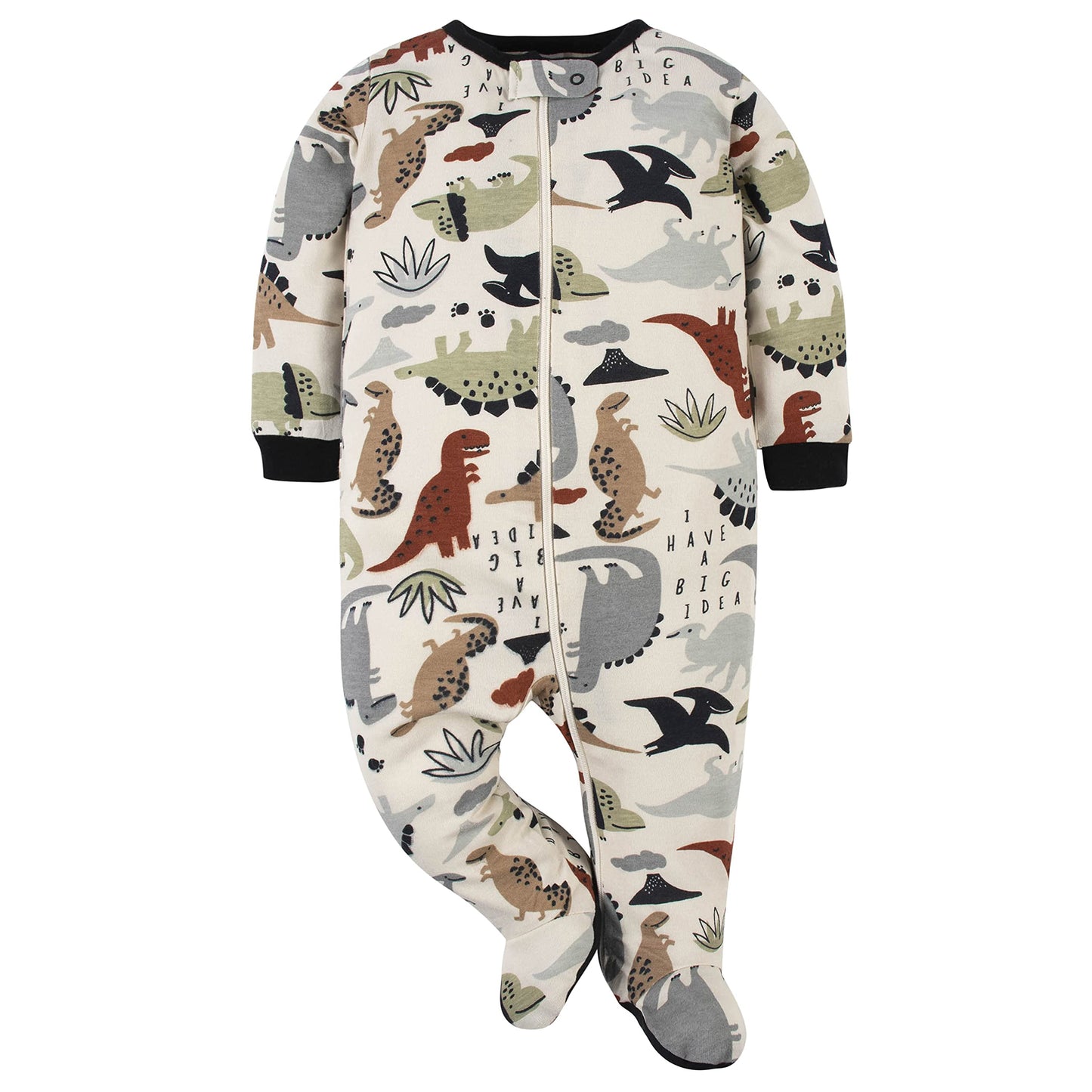 Gerber Baby Boys' 4 Pack Sleep 'N Play Footie, Red Dino, Newborn