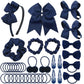Lacgo Pack Of 37 School Uniform Hair Bow Accessories - Grosgrain Hair Clips Bow Headband Ribbon Alligator Ponytail Holder For To