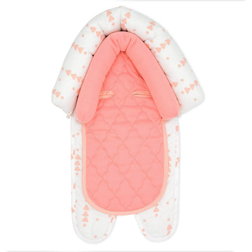 Travel Bug Baby & Toddler 2-In-1 Head Support Duo Head Support For Car Seats, Strollers & Bouncers (Grey/Teal/Pink), 8X2.75X10 I