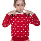 Boboyoyo Girls Sweaters Cotton Kids Heart Sweater Valentine Holiday Pullover Teen Clothes Crew Neck Knit Top Long Sleeve Red