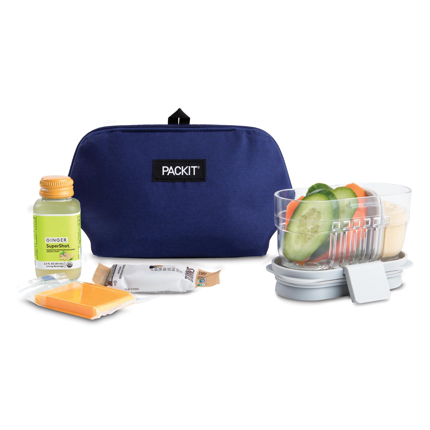 Packit Freezable Snack Bag, True Blue, Built With Ecofreeze Technology, Foldable, Reusable, Zip Closure, Designed For Keeping Sn