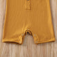 Iddolaka Newborn Summer Baby Boy Girl Romper Bodysuit Jumpsuit Playsuit One Piece Outfit Clothes (Yellow, 12-18 Months)