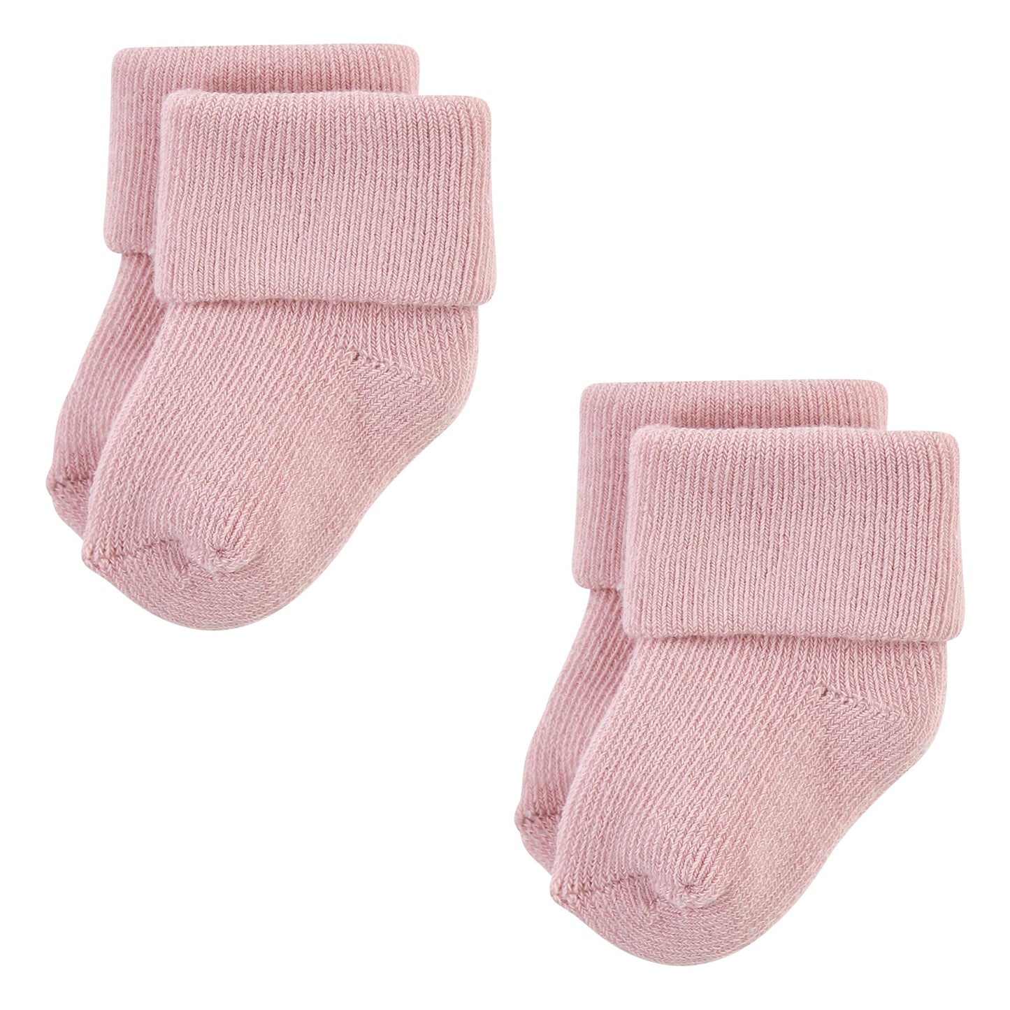 Hudson Baby Unisex Baby Cotton Rich Newborn And Terry Socks, Solid Blush Pink, 6-12 Months