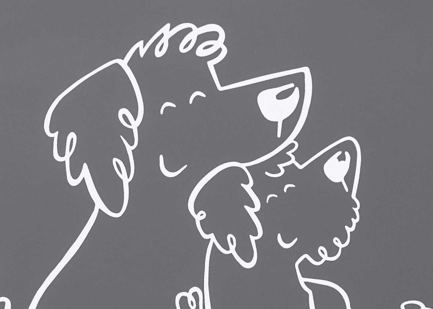 Modern-Twist Bucket-Bib Silicone Baby Bib, No Bpas, Flexible, Dishwasher Safe Bib, Puppy Love, Gray, Pack Of 1