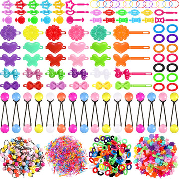 1184 Pcs Hair Accessories For Girls Self Hinge Girls Hair Barrettes Baby Hair Ties Elastic Hair Bands Assorted Elastic Ponytail