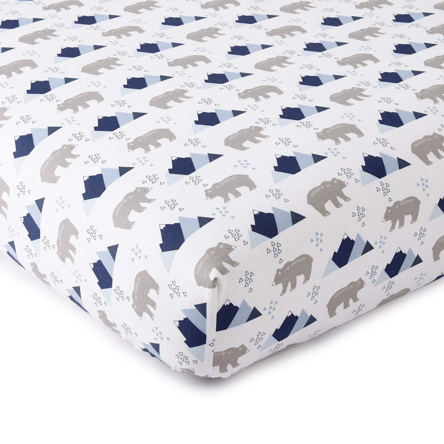 Levtex Baby Trail Mix 5Pc Woodland - Animals - Blue, Grey, White - Toddler Set - Kids Bedding - Reversible Quilt, Fitted Sheet,