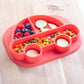 Silicone Compartment Plates- 3 Pk Vehicle Set (Car Train Rocket)- Divided Sections For Easy Grabbing Baby Food Training, Non-Sli