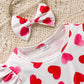 Sinhoon Baby Girls Valentine'S Day Outfits Long Sleeve Heart Print Tutu Skirts Ruffle Dress Toddler Girl Clothes(Rose Red,2-3T)