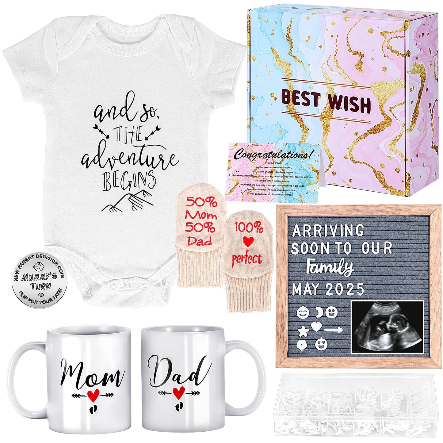 LIAVOEIZ Gift for New Parents-New Mom Gifts for Women- Announcements Pregnancy Gifts for First Time Moms, Gender Reveal Gifts Ba