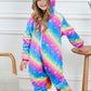 Chetosho Unicorn Hooded Onesie Girls Halloween One Piece Kids Costume (Oblique Stripe Starry Blue 4-5 Years)