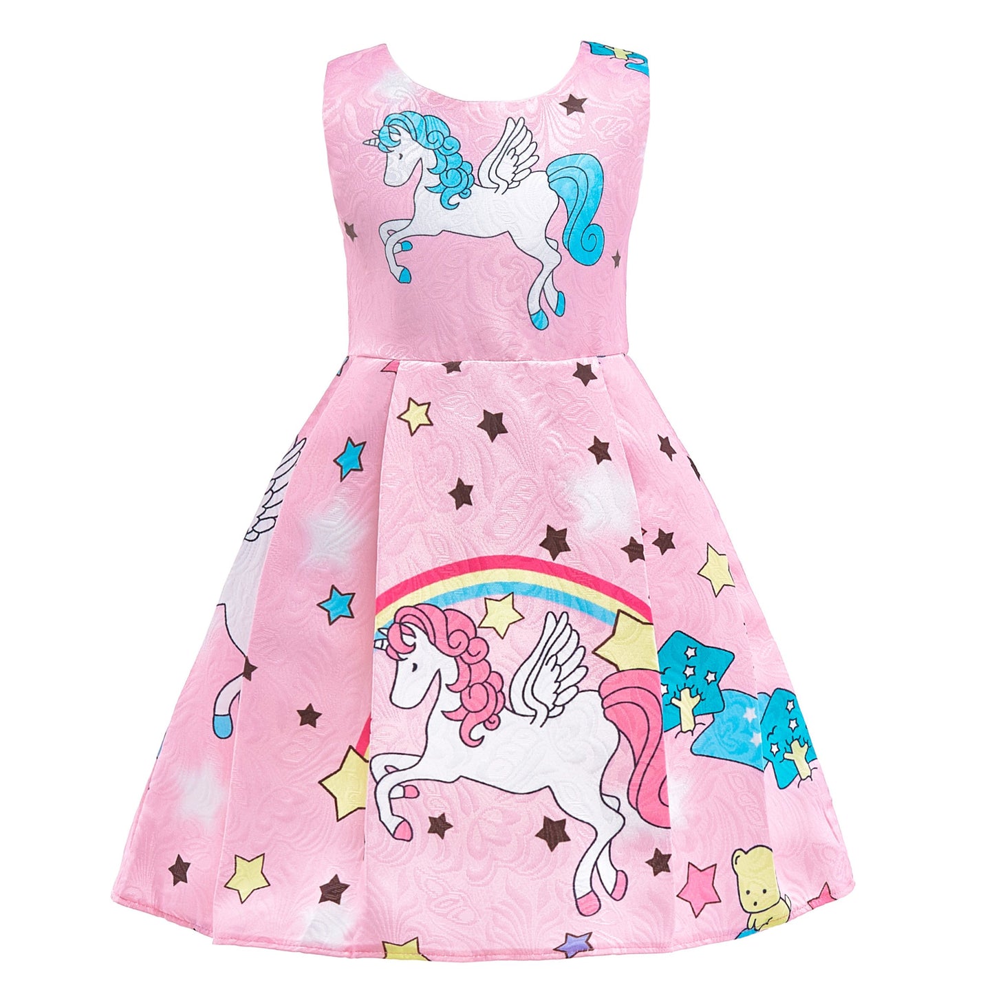 Dressy Daisy Rainbow Unicorn Pony Costume Birthday Party Fancy Dress Up Clothes For Little Girls Size 8, Pink 125