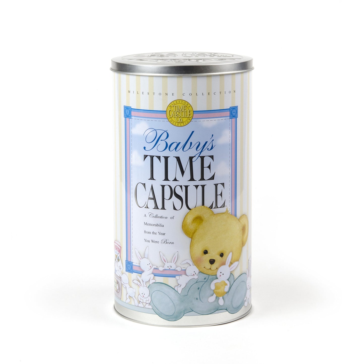 Milestone Collection Babys Time Capsule, Yellow/Green/White/Pink, 12 x 6.5