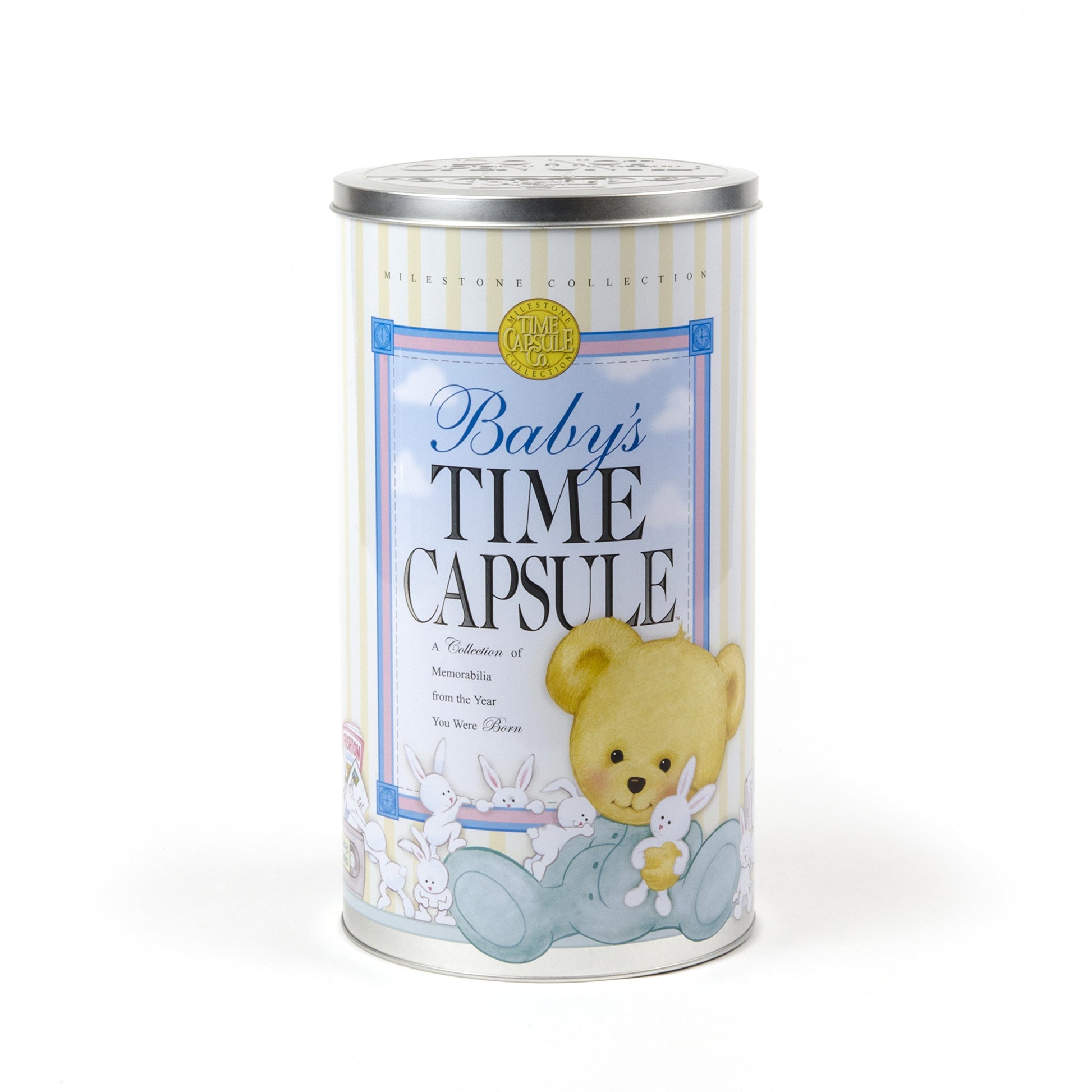 Milestone Collection Babys Time Capsule, Yellow/Green/White/Pink, 12 x 6.5