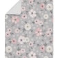 Sweet Jojo Designs Grey Watercolor Floral Girl Toddler Kid Childrens Comforter Bedding Set - 5 Pieces Comforter, Sham And Sheets