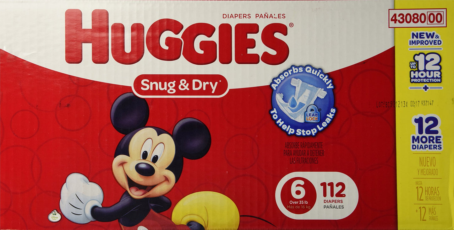 Huggies Snug & Dry Diapers, Size 6, 112 Count (Packaging May Vary)