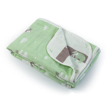 LuvLap 100% Muslin Cotton 6 Layer Blanket/Quilt for Newborn to 3 Years, Soft, Hypoallergenic, Breathable Quilt with Reversible D
