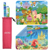 Klean Kids [2 Pack] Silicone Placemats For Toddlers (Mermaid And Princess) - Non Slip 2-Pack With Travel Bag - Princess & Mermai