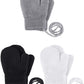 SATINIOR 3 Pairs Toddler Magic Stretch Mittens Full Finger Knit Gloves Kids Winter Warm Mittens (Black, White, Light Grey,Suits 