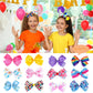 12 Pcs 5 Inch Hair Bows For Girls,Colorful Rainbow Heart Girls Hair Bows Grosgrain Ribbon Hair Bow With Alligator Clips For Todd