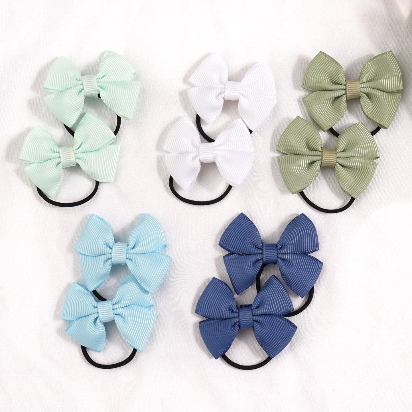 Bbgifts 50Pcs Tiny Baby Hair Ties, 2 Inch Baby Bows Rubber Bands Hair Ties, 25 Pairs Soft Elastics Ponytail Holders Hair Accesso