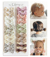 Baby Girls Hair Bow Clips, 20Pcs Boutique Cotton Fully Lined Hair Pins, Non Slip Baby Barrettes Accessories For Infants Toddlers