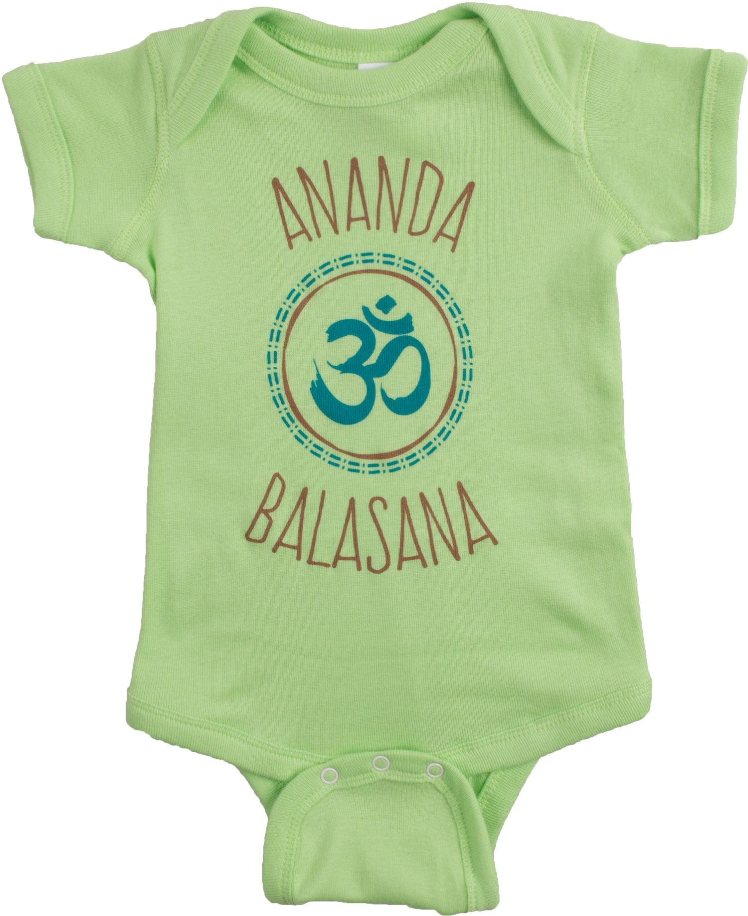Ann Arbor T-Shirt Co. Ananda Balasana (Happy Baby) | Funny Yoga Pose Mom Dad Parent Infant One Piece-(1Piece, 6M)