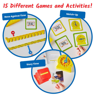 hand2mind Telling Time Basics Center Kit, NumberLine Learn to Tell Time Activity Set, Telling Time Teaching Clock Activities, An