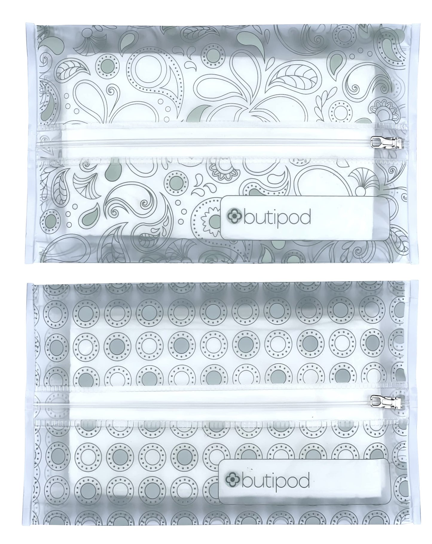 Butipods Slim Wet Wipe Case Travel Clutch Pouch Holder 2-Pack | Reusable Refillable Portable Baby Wipes Dispenser Container | Wi