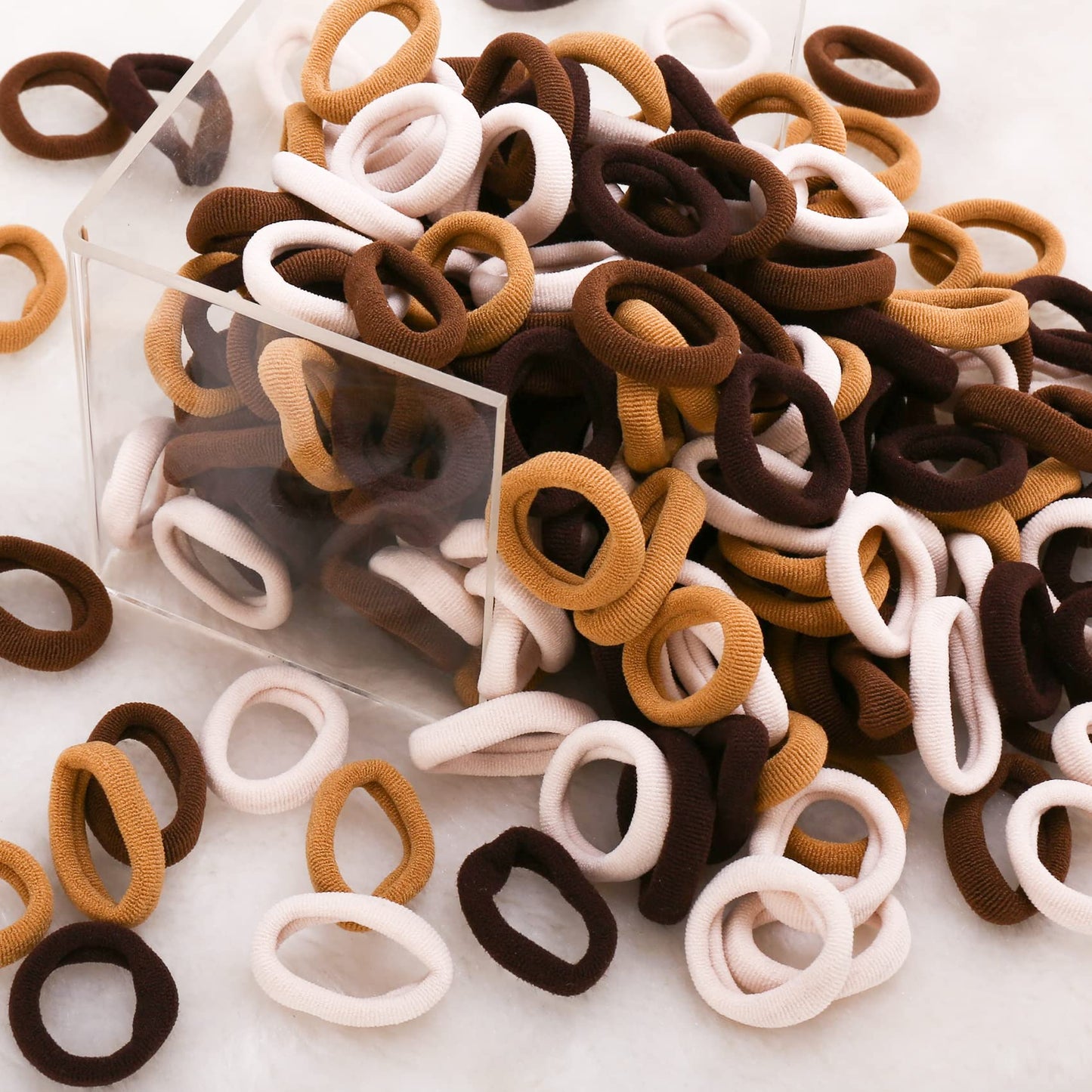 Qarwayoc Mini Hair Ties For Girls, Toddlers And Infants - Tiny No Damage Ponytail Holders And Bands (Diameter 1 Inch, 4 Colors)