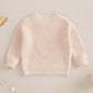 Nokpsedcb Baby Girl Cute Long Sleeve Heart Flowers Embroidery Oversized Sweater Toddler Valentine Outfit (Beige, 9-12 Months)