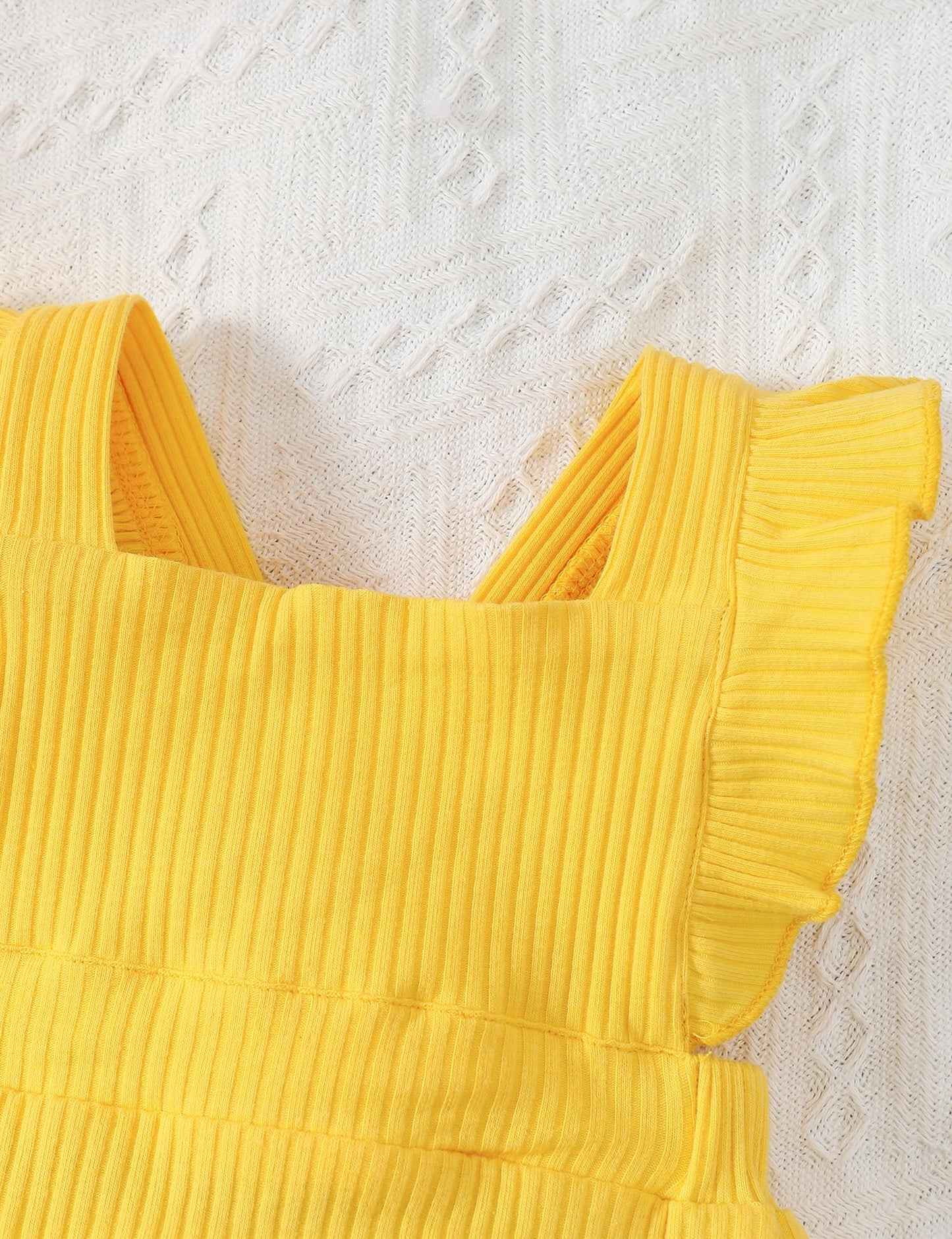 Fullfamous Infant Baby Girl Clothes Outfits Romper Spring Summer Clothing Onesie Bodysuit Jumpsuit Ropa De Bebe Nia Yellow 6-9 M