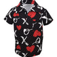 Unique Baby Boys Valentine'S Day Xox Print Polo Pullover Shirt (9) Black