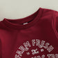 Fybitbo My First Christmas Baby Girl Boy Outfit Sweatshirt Romper Sweater Onesie Long Sleeve Bodysuit Fall Clothes (Red Farm Fre