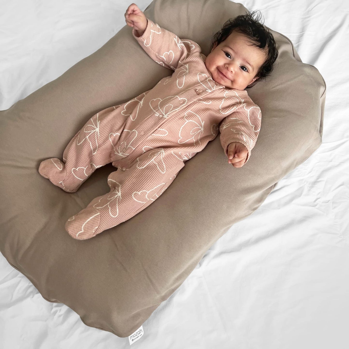 Mozah Newborn Lounger Cover - Soft Cotton Slipcover Fitting Most Infant Loungers And Baby Nest Loungers (Belgian Grey)