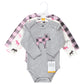 Hudson Baby Unisex Bodysuits Cotton Long-Sleeve Pink Moose, 3-6 Months, Pink Moose 3-Pack, 3-6 Months Us