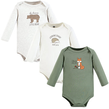 Hudson Baby Baby Girls Cotton Long-Sleeve Bodysuits And Toddler T Shirt Set, Forest Fox, 6-9 Months Us