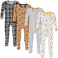 Gerber Baby-Boys 4-Pack Footed Pajamas, Moose
