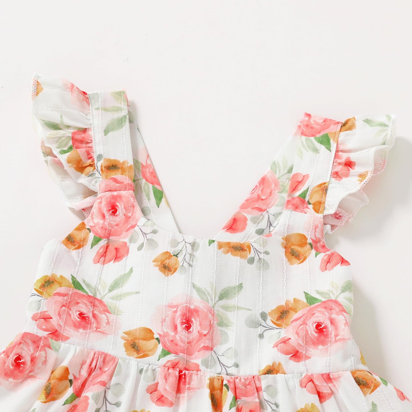 Younger Tree Toddler Baby Girl Dress Summer Outfits Flutter Sleeve Smocked Dress Kids Causal Boho Dresses Clothes (6-7T, Toddler