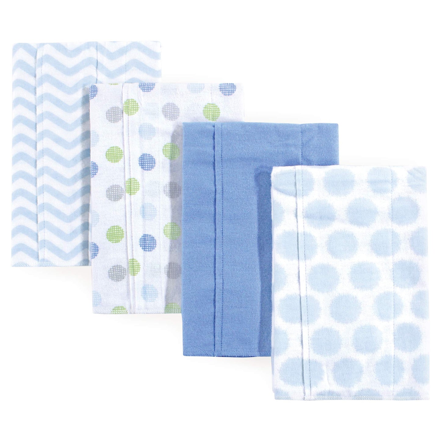 Luvable Friends Unisex Baby Cotton Flannel Burp Cloths, Blue, One Size