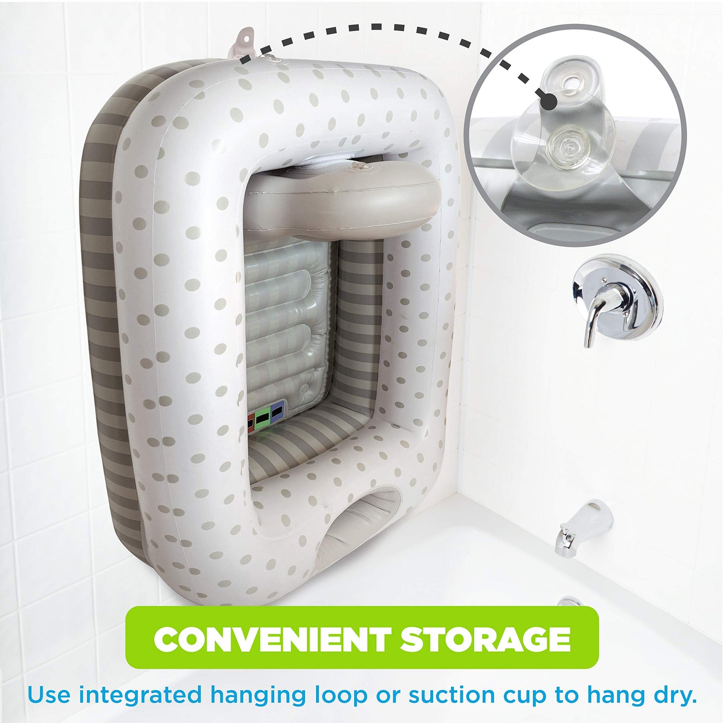 Playtex Baby Air-Filled Cushion Bath Tub - Free-Standing, Blow Up, Portable, Inflatable, Safe Bathing, Baby Bathtub, Toddler Bat