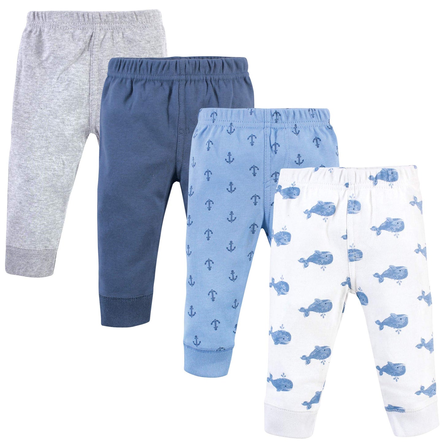 Hudson Baby Unisex Baby Cotton Pants and Leggings Blue Whales, 5 Toddler