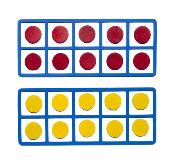 LEARNING ADVANTAGE Giant Magnetic Foam Ten Frames - In Home Learning Manipulative for Early Math - 2 Frames with 20 Disks - Teac