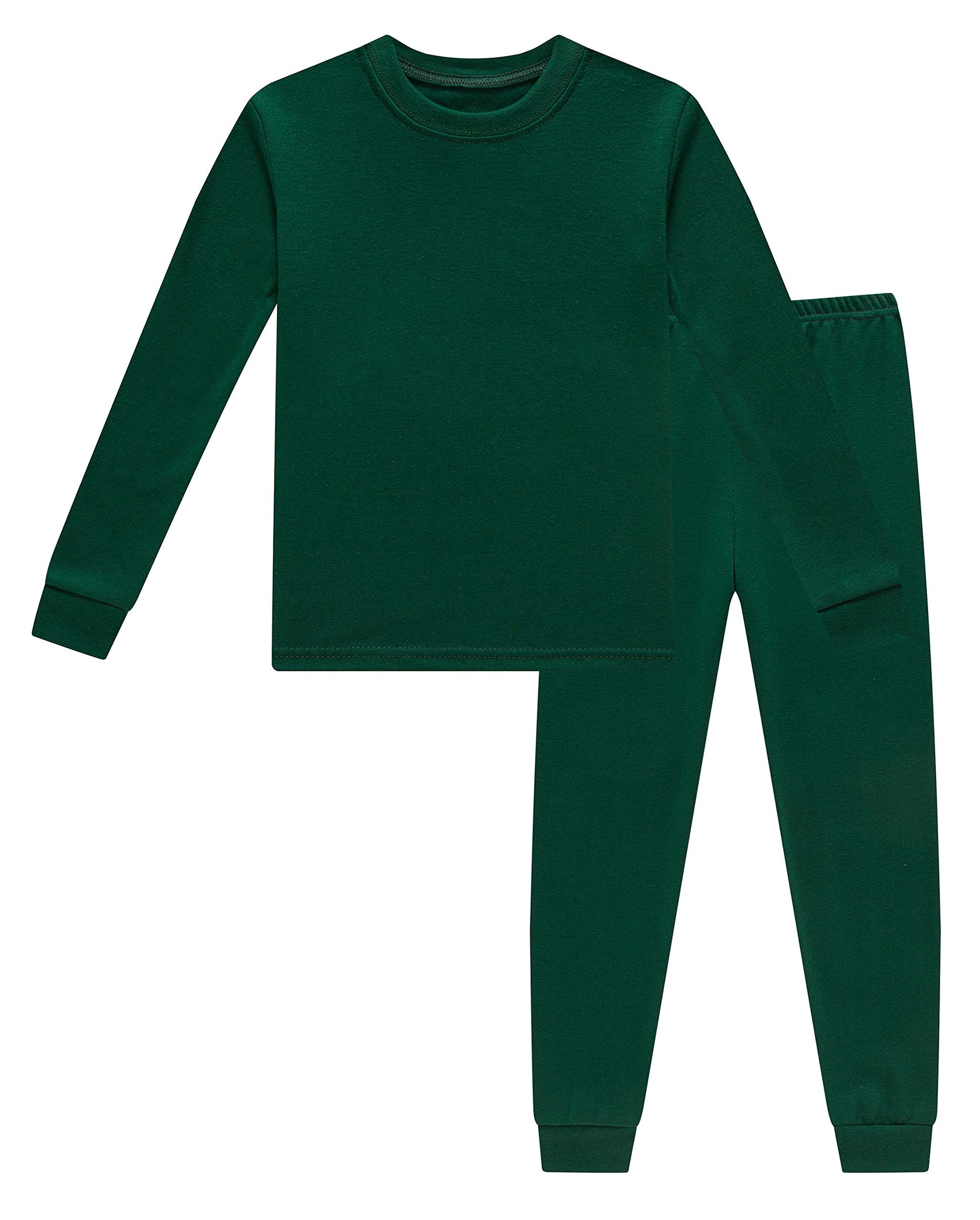 Family Feeling Boys Girls Kids Pajamas Solid Colors 2 Piece Pajama Set Cotton Size 6
