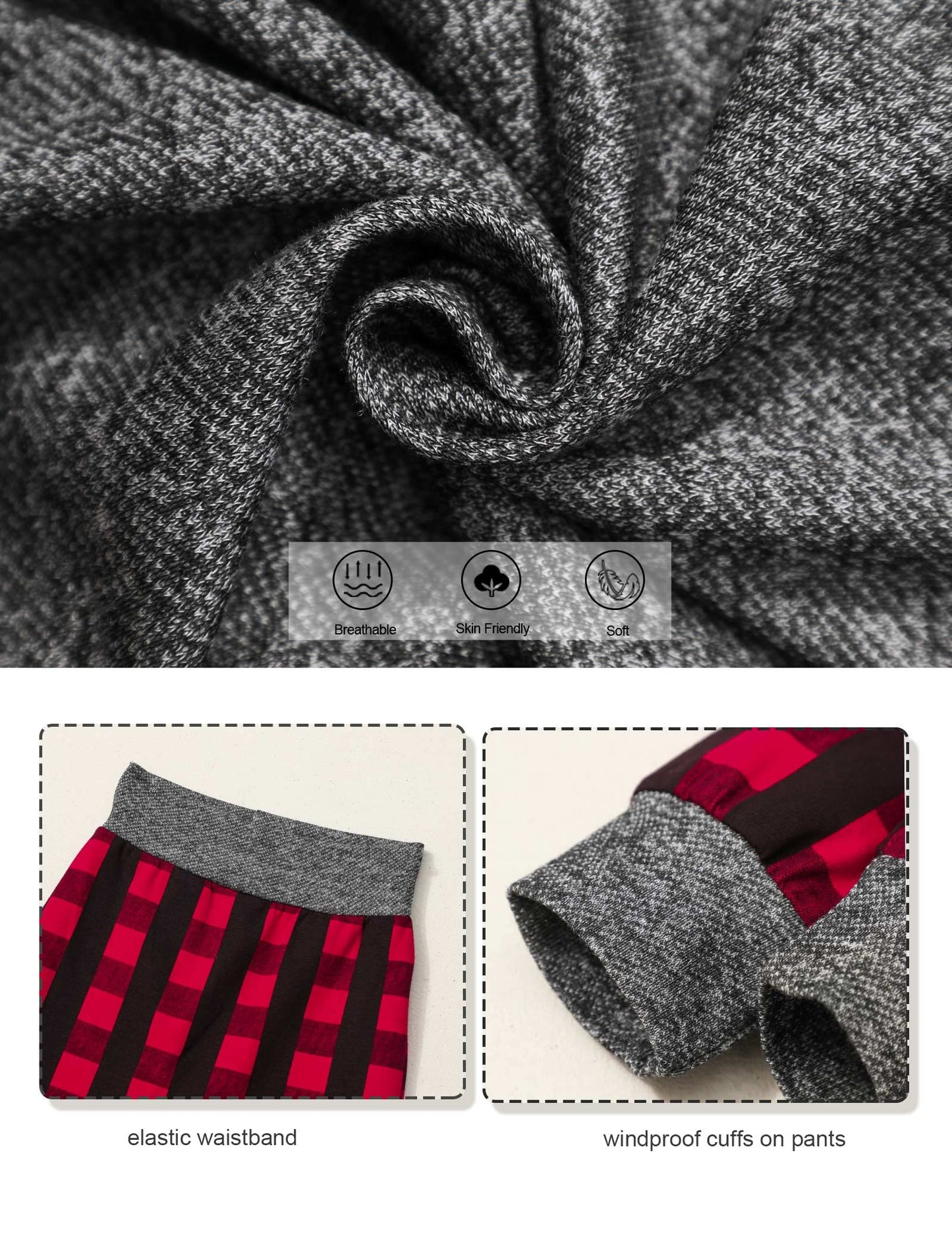 Fommy Newborn Boy Outfits Plaid Letter Print Long Sleeve Hoodies + Newborn Boy Clothes Long Pants 2Pcs Set Newborn Photography O