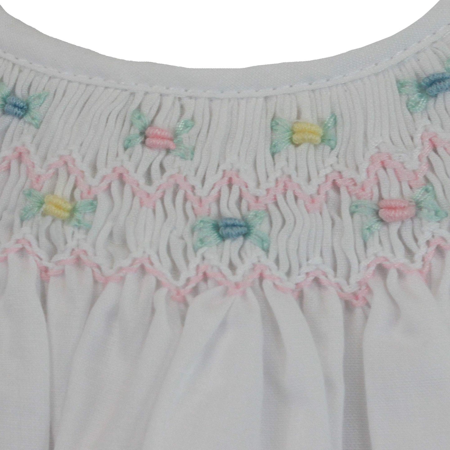 Petit Ami Baby Girls' Daydress With Embroidered Hem, Preemie, White